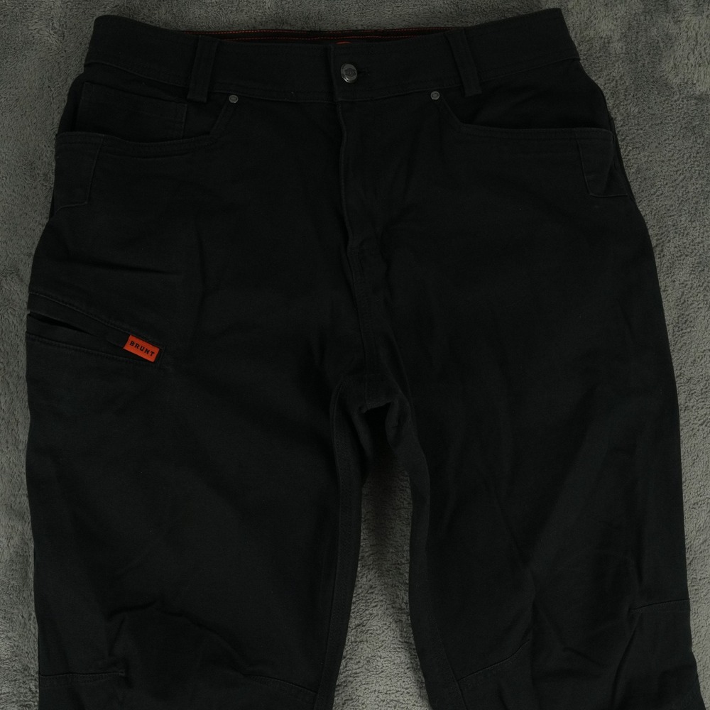 BRUNT The Torra Work Pant Mens 33x32 Black Cotton Blend Stretch Utility Workwear